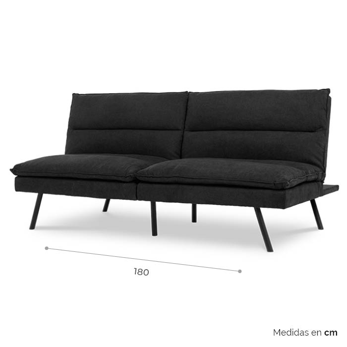 Futon Tela Negro Elom | Sofá Cama y Futones | salas